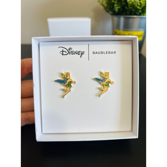 Disney x BaubleBar Tinker Bell Stud Earrings New in Box - Picture 2 of 6